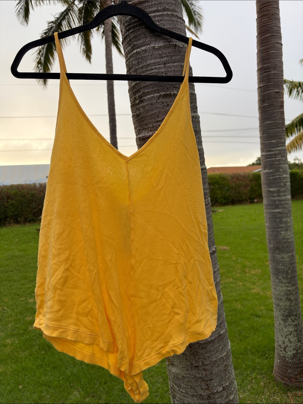 Savage X Fenty Golden Yellow V-Neck Spaghetti Strap Teddy